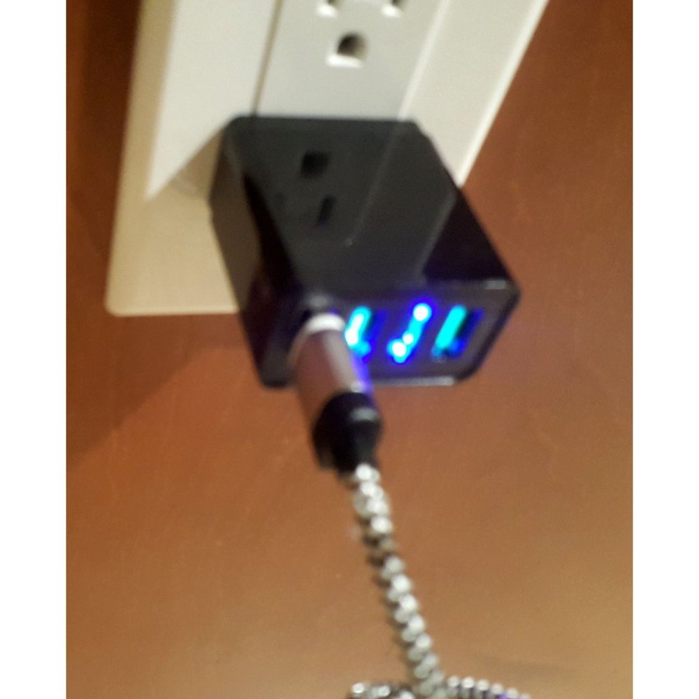 4 LED Port Wall Charger, Quick Charge QC 3.0 fast Charging for iPhone, Samsung